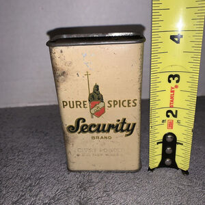 VINTAGE SECURITY SPICE TIN CURRY POWDER CHICAGO AURORA ILLINOIS - KITCHEN DECOR